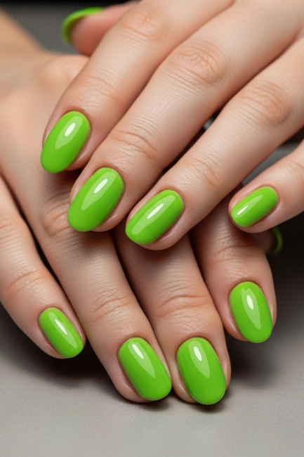 Bright Lime Pop Nails