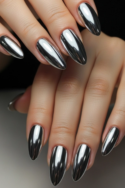 Chrome Silver Luxe Nails