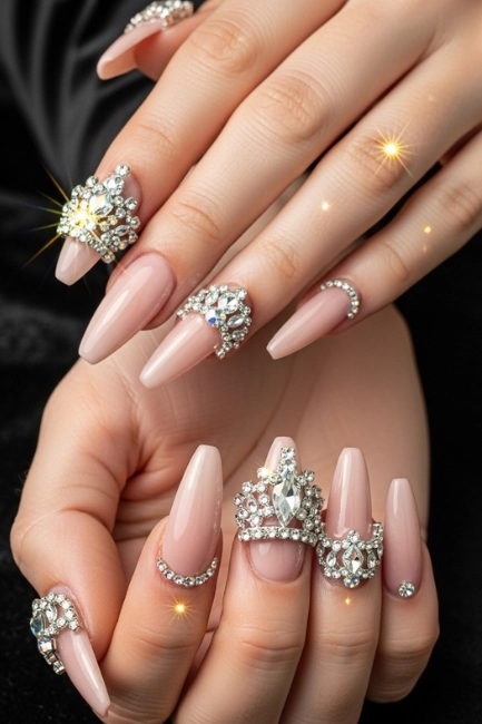 Crystal Crown Statement Nails