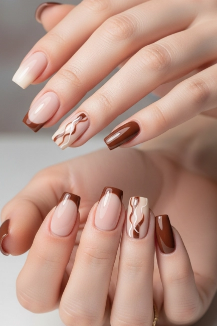 Beige and Brown Nail Combinations