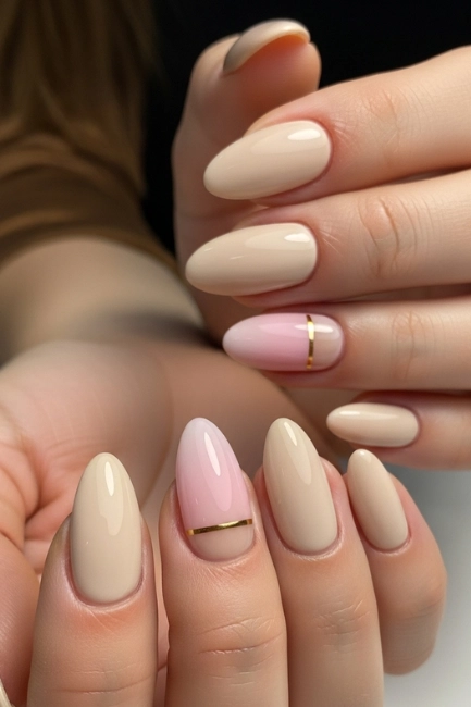 Beige and Pink Nail Combinations