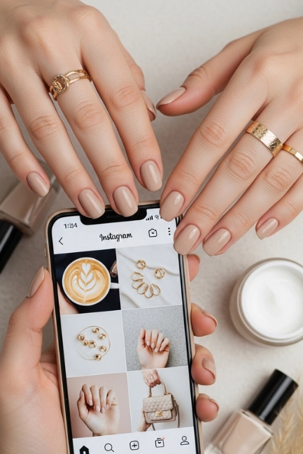 How Social Media Has Boosted Beige Nail Popularity