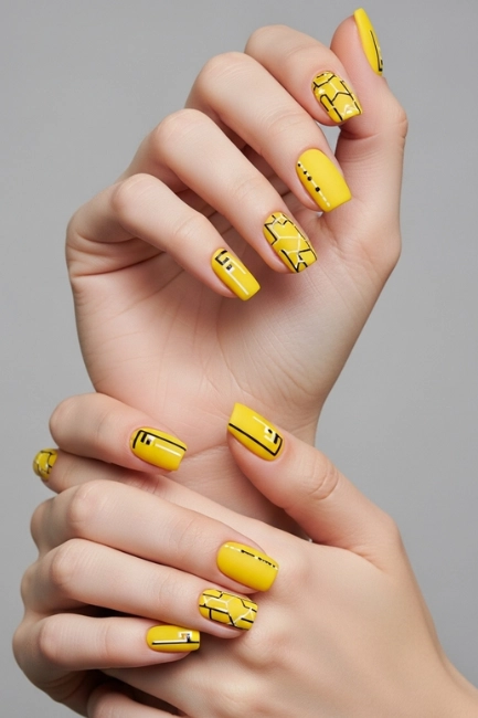 Matte Yellow Nail Designs