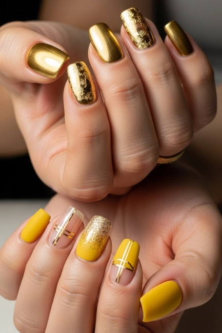 Golden Yellow Nail Styles
