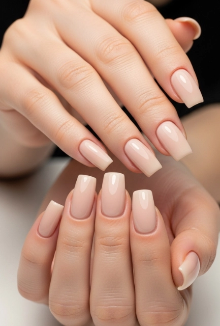 Subtle Beige Ombre Nails