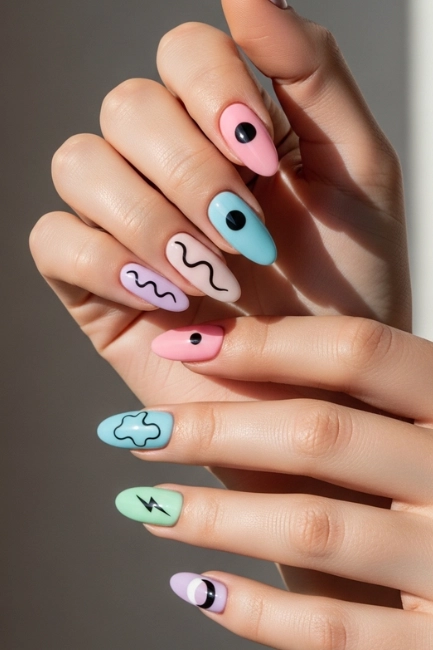 Minimalist Funky Nails