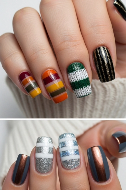 Seasonal Inspiration Ideas for Creative Striped Nail Styling