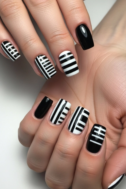 Matte vs Gloss Contrast Ideas for Striped Nail Combinations