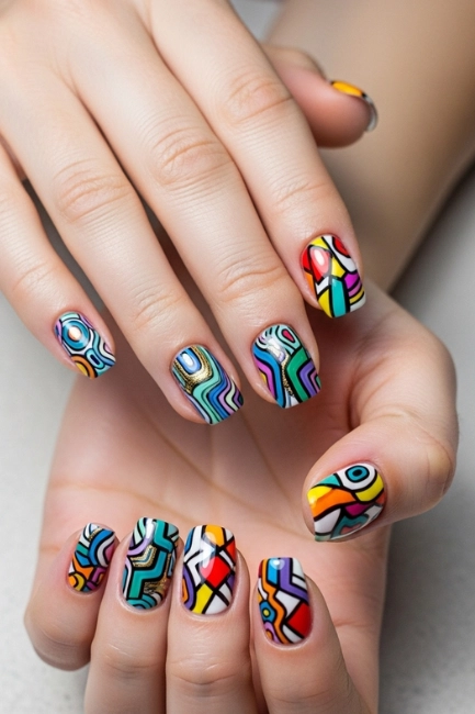 Incorporating Abstract Patterns for Artistic Nail Expression