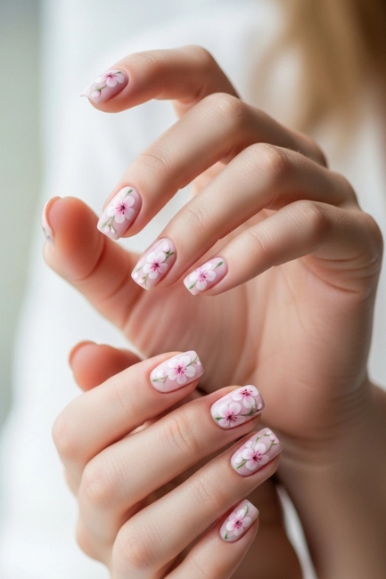 Exploring Soft Pink and Pastel Color Palettes That Define Elegant Floral Nail Styles