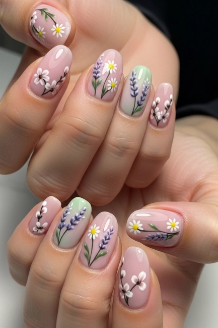 Balancing Simplicity and Detail for a Clean Yet Artistic Floral Nail Design Look