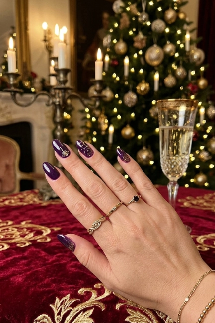 Deep Purple Nail Shades for a Royal Celebration Look