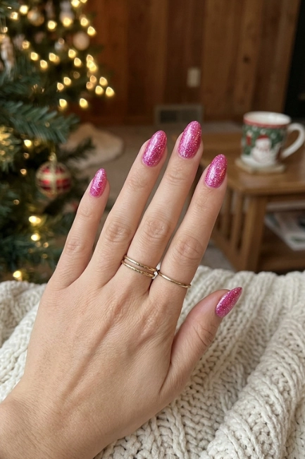 Pink Glitter Nail Designs for a Bright Feminine Style