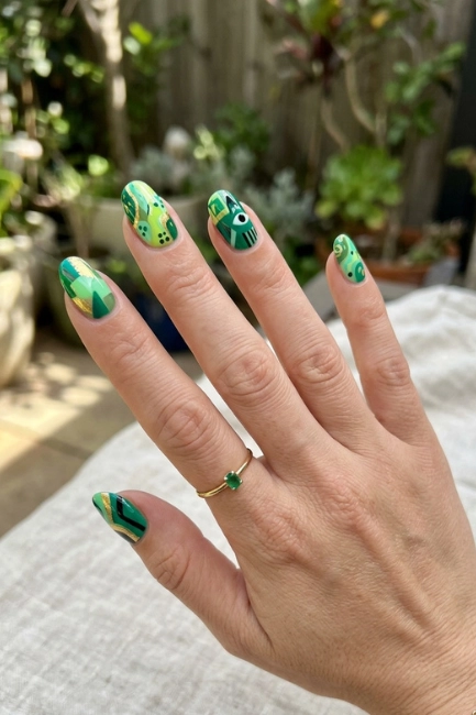 Abstract Holiday Nail Art for Creative Freedom
