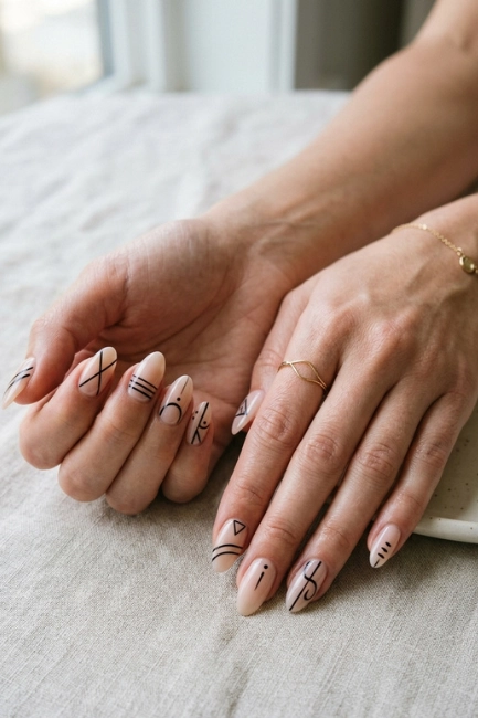 Graphic Line Nail Designs for a Bold and Structured Look