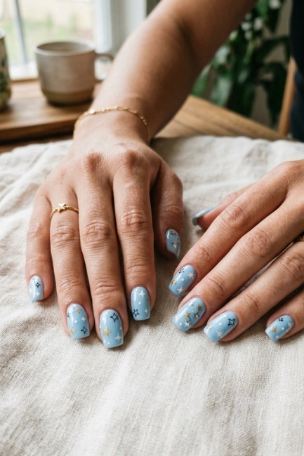 Star Pattern Nail Art for a Playful and Trendy Look