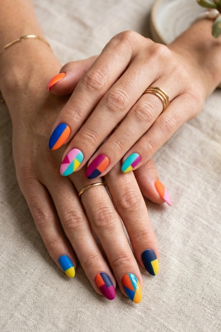 Color Block Nail Designs for a Creative Visual Impact