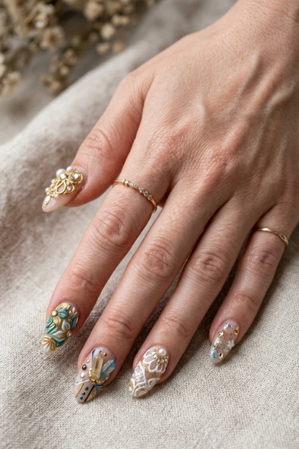 Textured Nail Art for Dimension