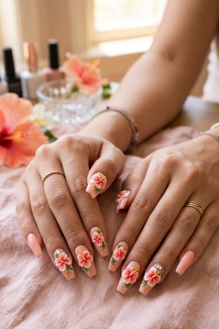 3D Floral Nail Art for a Bold Textured Look