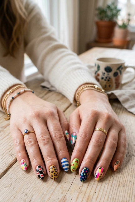Mixed Pattern Nail Designs for Maximum Creativity