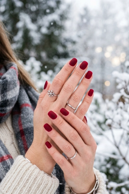 Matte Red Nail Styles for a Soft and Modern Look