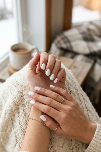Snowy White Nail Styles for a Fresh Winter Appearance
