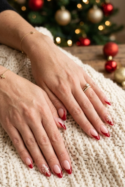 Festive French Tip Variations for a Stylish Finish