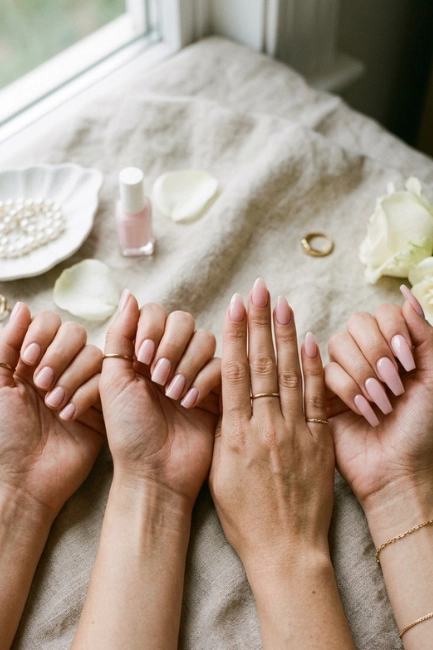 Bubble Bath Nails on Different Nail Shapes